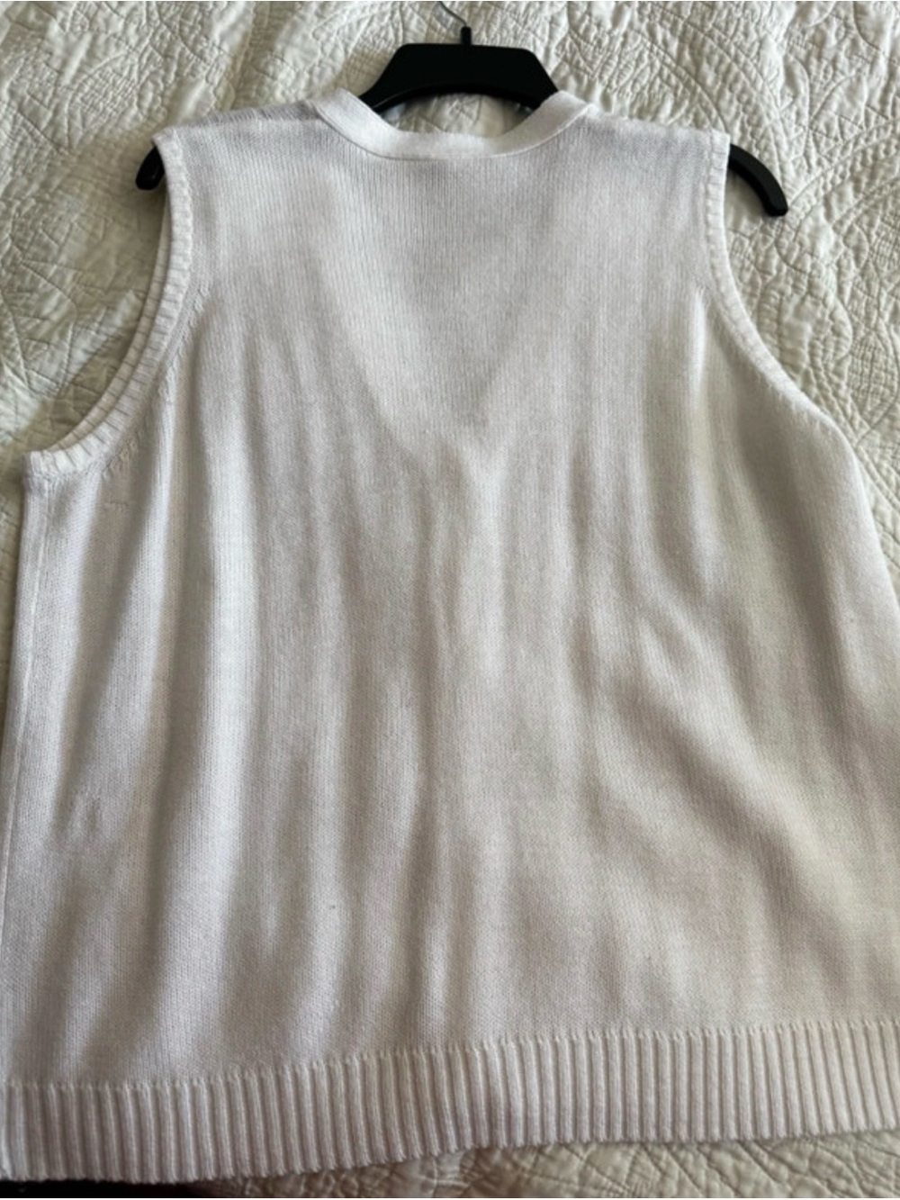 Haband White Sleeveless Knit Shell